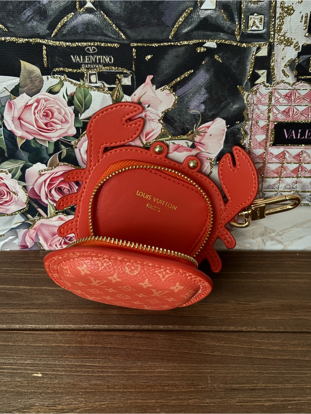 EUC LV Coral-Red Crab Coin Pouch - Picture 3 of 3
